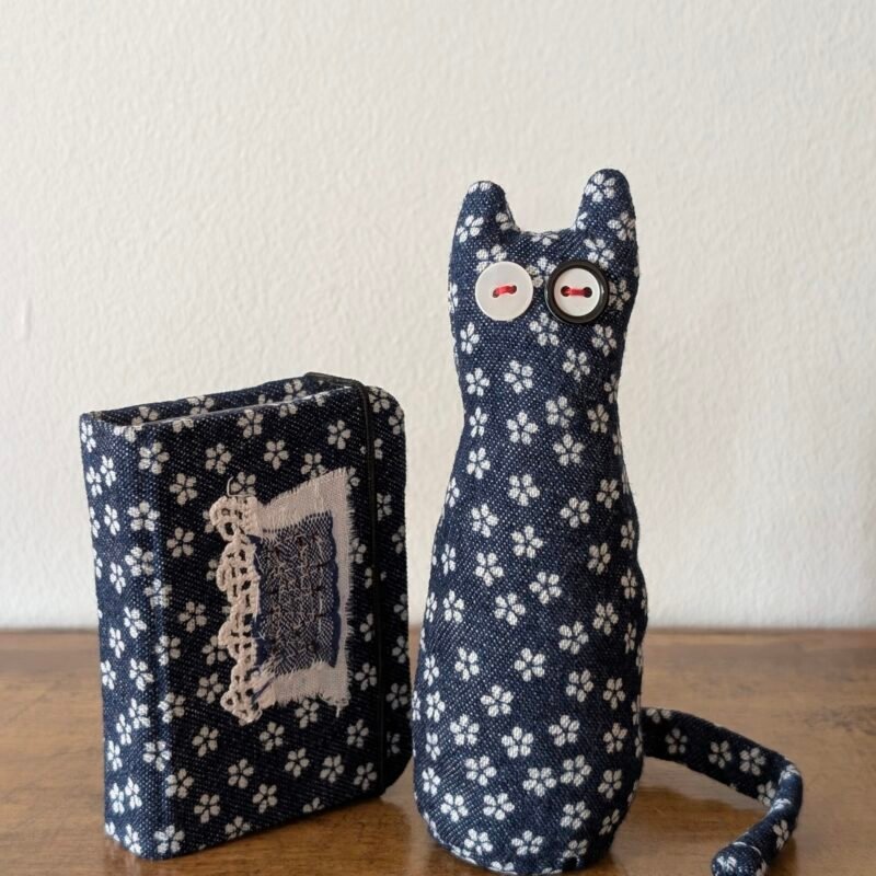 Fabric Cat and Notebook Set